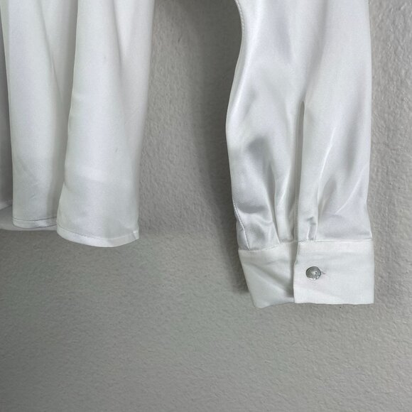 LAgence Womens Small White Zion Cold Shoulder Blouse Long Sleeve Shirt Top - Picture 8 of 8